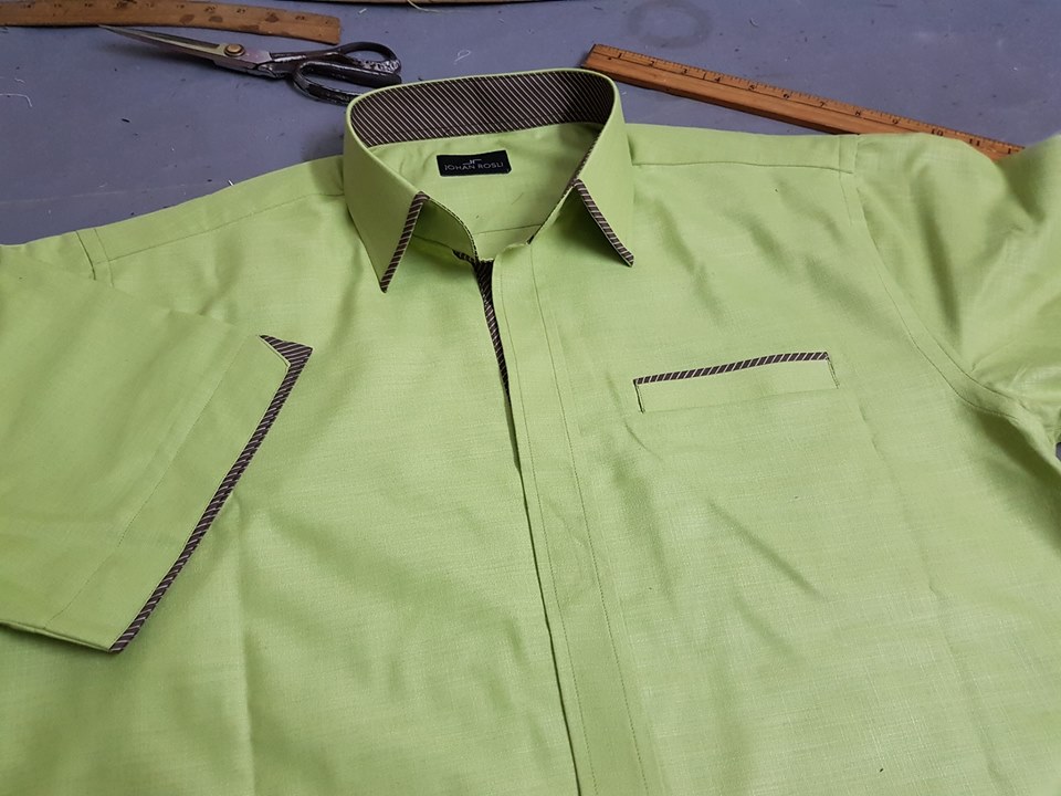 Kemeja dan baju raihan... . Lime green dan maroon. Cotton linen