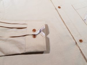 baju kemeja fancy ranggi hand stitching kain stripe
