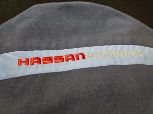 Tempahan baju korporat Hassan Hardware di Kota Bharu, Kelantan.